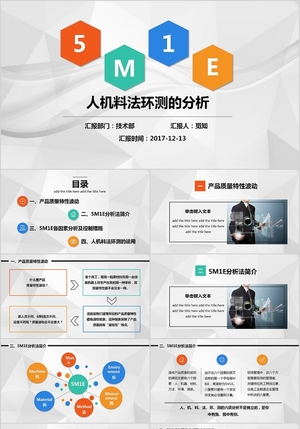 商务生产企业工业工厂人机料法环测5M1E培训课件案例分析PPT模板